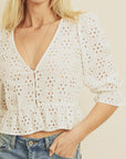 The Sunflower Eyelet Top
