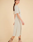 The Aiche Polka Dot Tie Back Dress by FRNCH