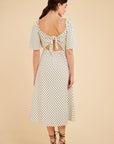 The Aiche Polka Dot Tie Back Dress by FRNCH