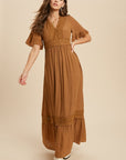 The Brodene Lace Trim Maxi Dress