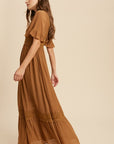The Brodene Lace Trim Maxi Dress