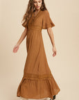 The Brodene Lace Trim Maxi Dress