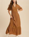 The Brodene Lace Trim Maxi Dress