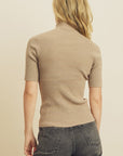 The Freya Ribbed Mock Neck Top