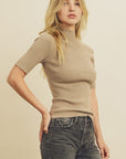 The Freya Ribbed Mock Neck Top