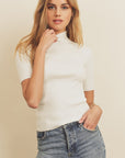 The Freya Ribbed Mock Neck Top