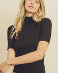 The Freya Ribbed Mock Neck Top