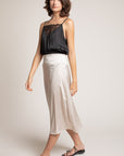 The Paulina Satin Midi Skirt