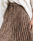 The Elsie Leopard Pleated Maxi Skirt