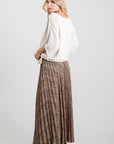 The Elsie Leopard Pleated Maxi Skirt