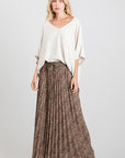 The Elsie Leopard Pleated Maxi Skirt