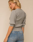 The Imogene Short Sleeve Button Down Cardigan
