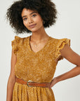 The Sunny Flutter Sleeve Dress