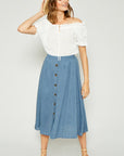 The Kippy Linen Buttondown Skirt