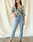 The Naila Smocked Puff Sleeve Top