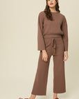 The Mocha Chandra Ribbed Wide Sleeve Sweater