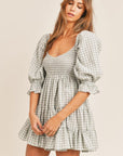 The Emma Gingham Puff Sleeve Dress