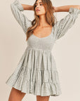 The Emma Gingham Puff Sleeve Dress