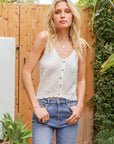 The Winifred Pointelle Knit Sweater Tank