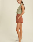 The Kari Rolled Short Sleeve Top