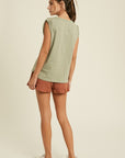 The Kari Rolled Short Sleeve Top
