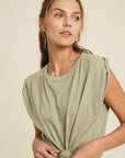 The Kari Rolled Short Sleeve Top