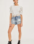 The Alivia Puff Sleeve Striped Top