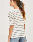 The Alivia Puff Sleeve Striped Top