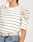 The Alivia Puff Sleeve Striped Top