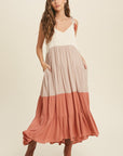 The Cera Color Block Maxi Dress