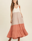 The Cera Color Block Maxi Dress