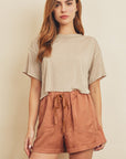 The Sierra Cropped Raw Hem Tee