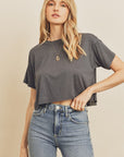 The Sierra Cropped Raw Hem Tee