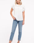 The Mikia Dotted Eyelet Top