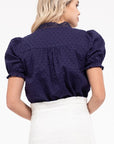 The Triana Dotted Puff Sleeve Top
