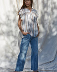 The Noriko Striped Lace Detail Top