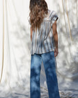 The Noriko Striped Lace Detail Top