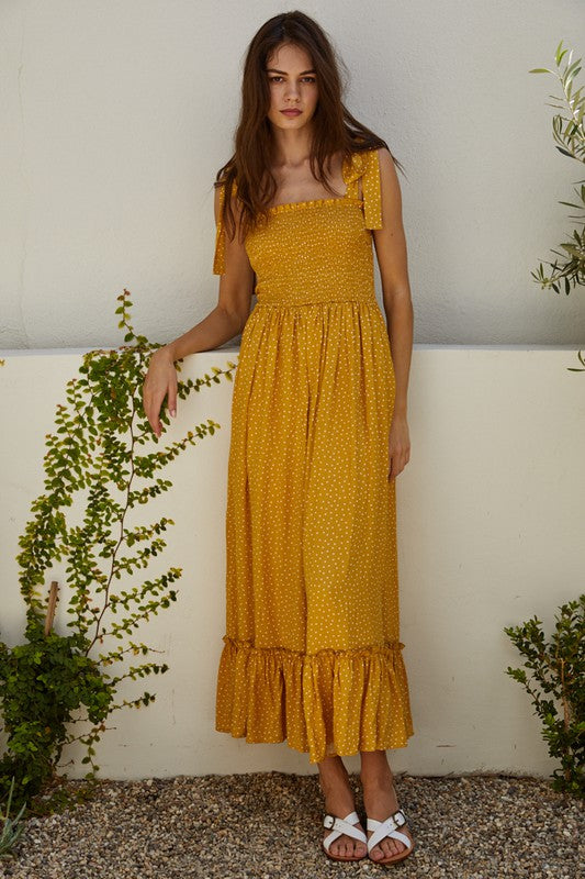 The Sunset Polka Dot Maxi Dress – Thread + Seed