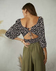 The Selena Animal Print Open Back Top