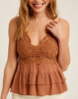 The Adrianne Crochet Ruffle Camisole