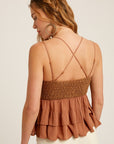 The Adrianne Crochet Ruffle Camisole