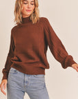 The Diamond Weave Mock Neck Sweater