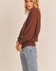 The Diamond Weave Mock Neck Sweater