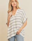 The Paloma Stripe V-neck Top