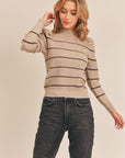 The Toby Puff Sleeve Striped Sweater