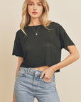The Sierra Cropped Raw Hem Tee