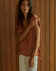 The Cora Satin V-Neck Top