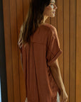 The Cora Satin V-Neck Top