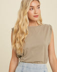 The Kari Rolled Short Sleeve Top