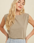 The Kari Rolled Short Sleeve Top